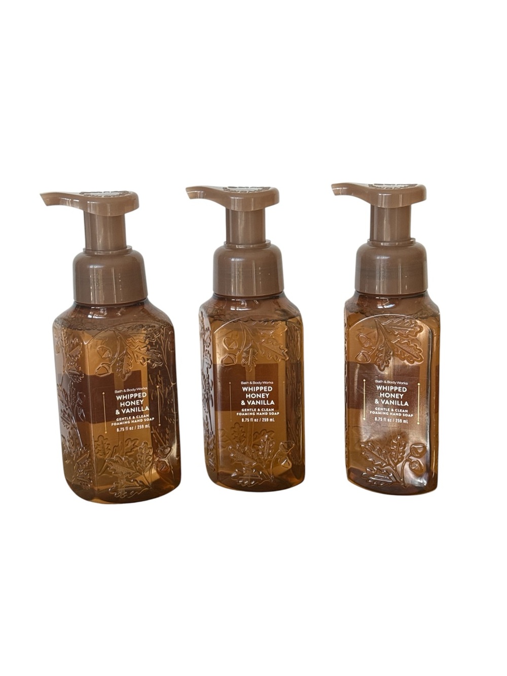 Bath & Body Works Whipped Honey & Vanilla Foaming Hand Soap w/Essential oils x3